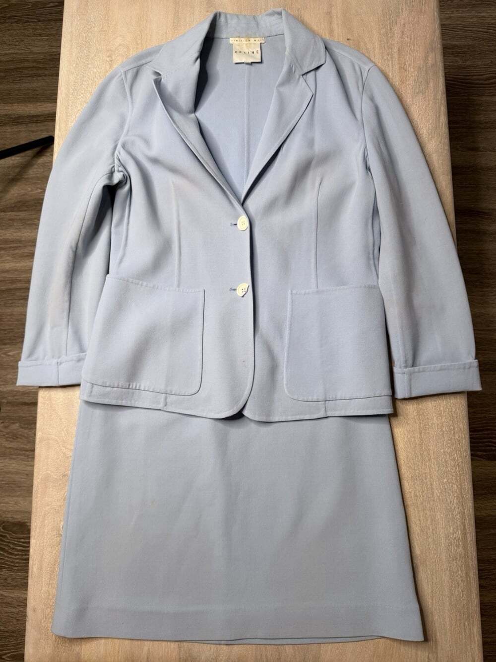 Vintage Celine Powder Blue Skirt Suit Size 42 or US 10 Blazer